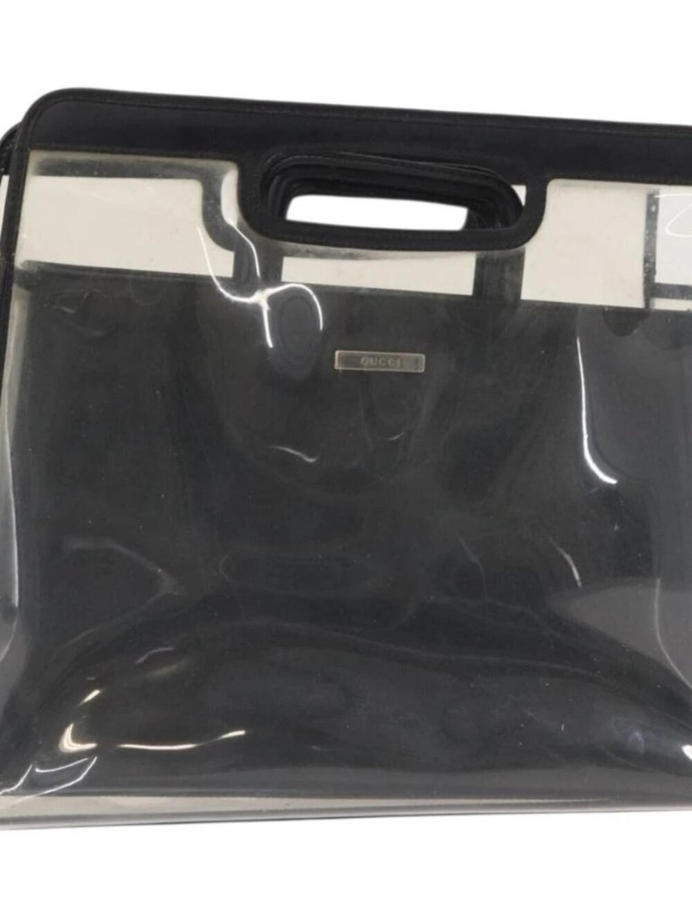 GUCCI Hand Bag Vinyl Clear 002 1998 0453 Auth 156857